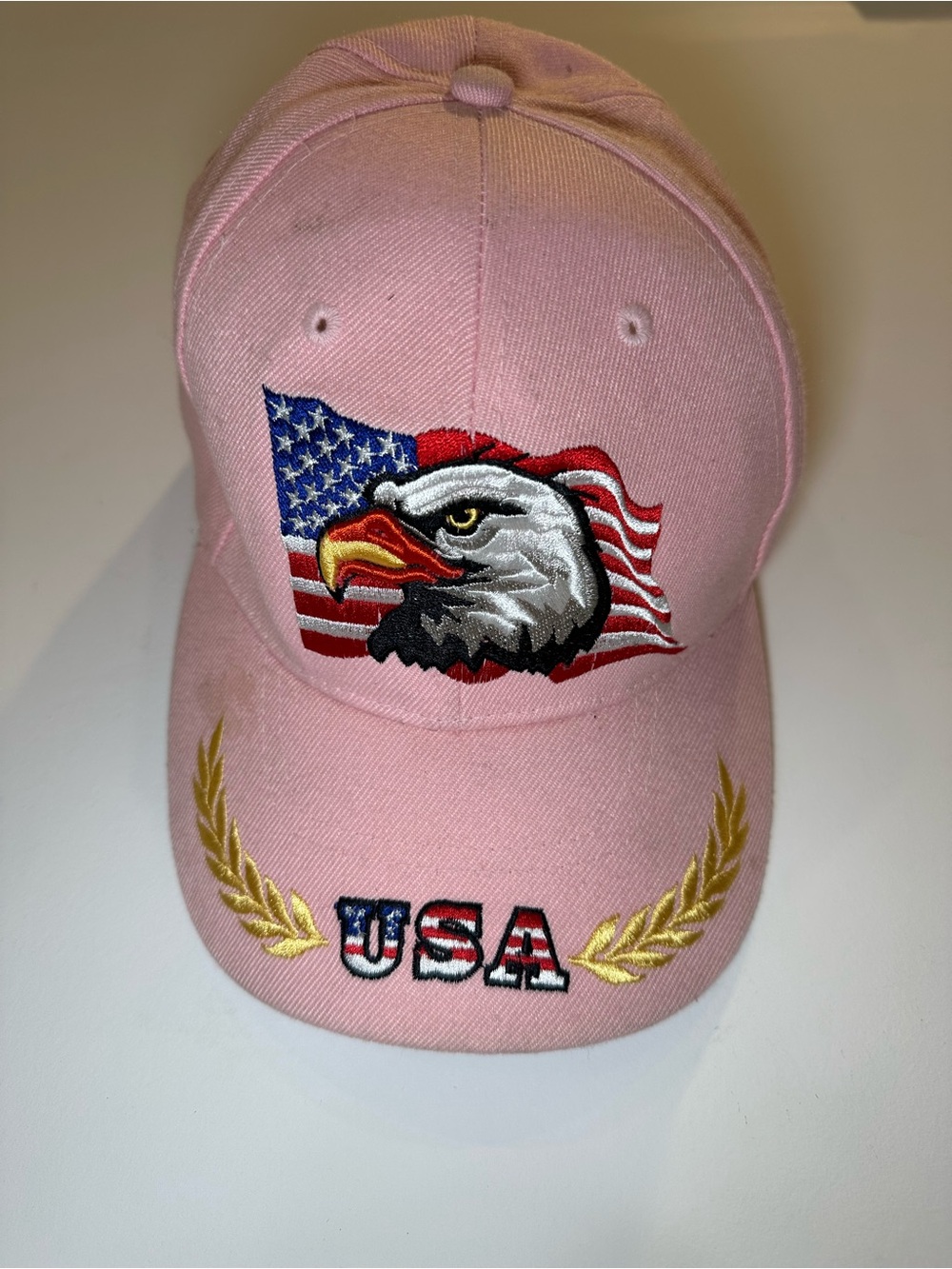 Pink USA Eagle Embroidered Hat